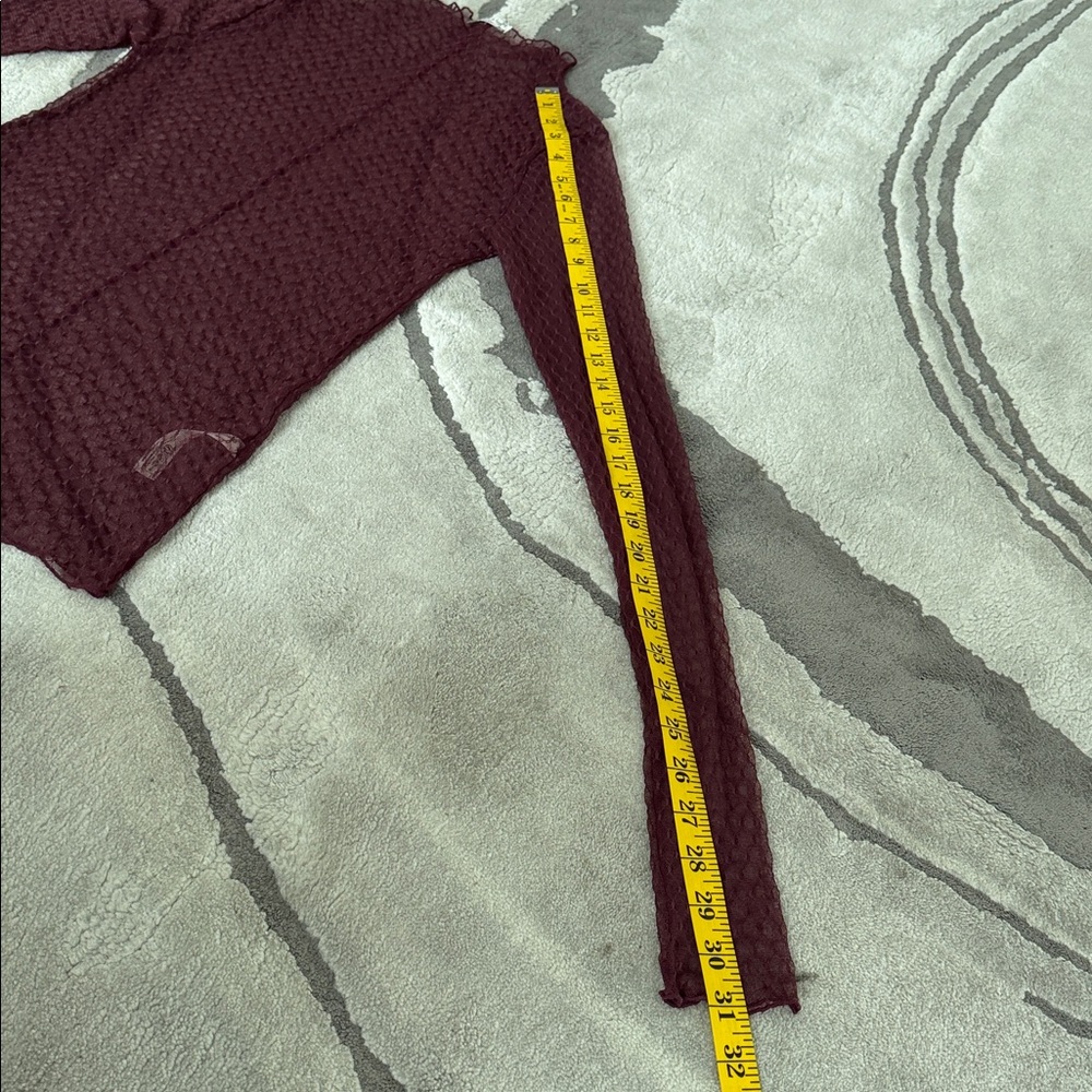 Free People Burgundy Mesh Top - Picture 13 of 14